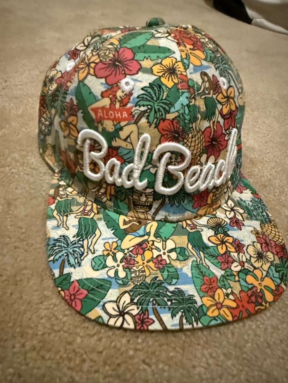 Bad Beaches Embroidered Tropical Snapback Hat - Picture 2 of 7
